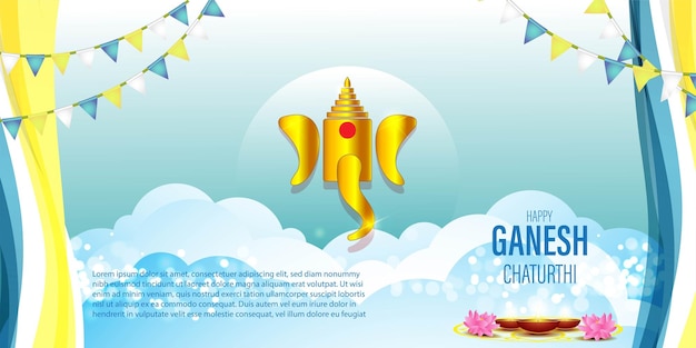 Векторная иллюстрация концепции приветствия фестиваля Ганеша Чатуртхи