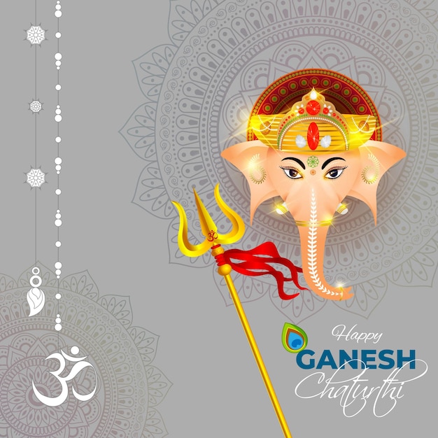 Ganesh Chaturthi 축제 인사말의 벡터 일러스트 레이 션 개념