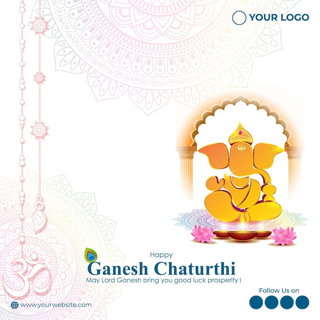 Vector vector illustration concept of  ganesh chaturthi festival greeting