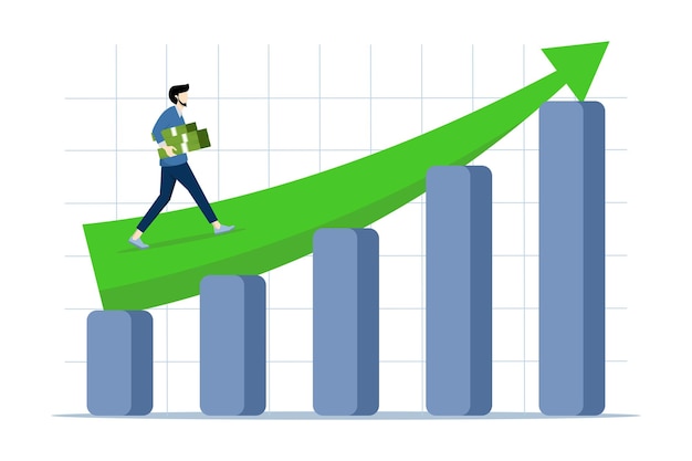 vector illustration of the concept of growth or savings graph and return on investment