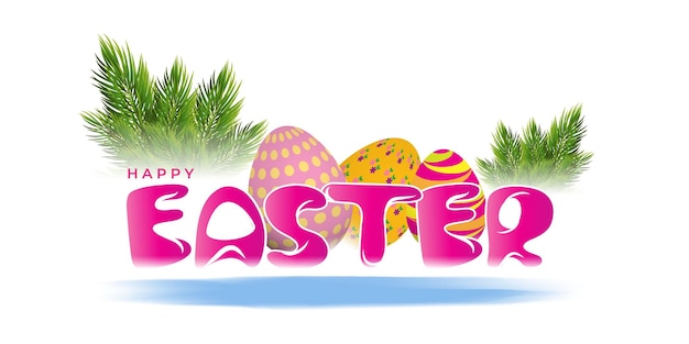 Vector illustration concept of Happy Easter greeting