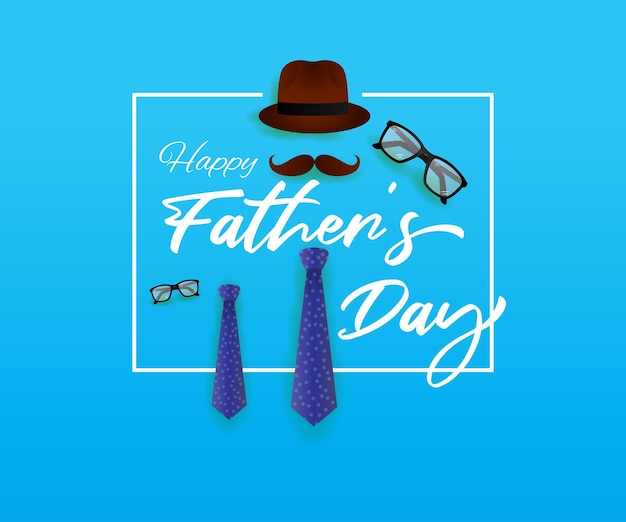 Vector illustration concept of happy fathers day greeting