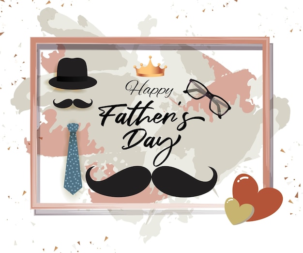 Vector illustration concept of Happy Fathers day greeting