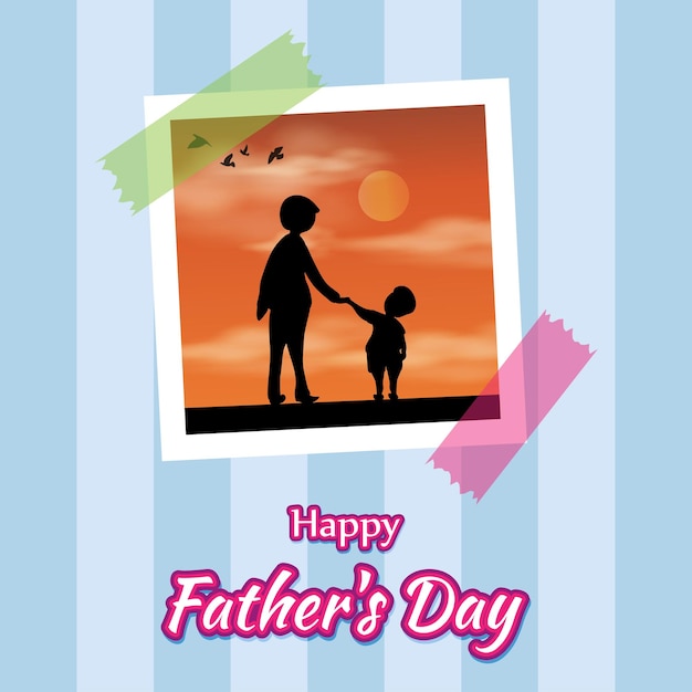 Vector illustration concept of happy fathers day greeting