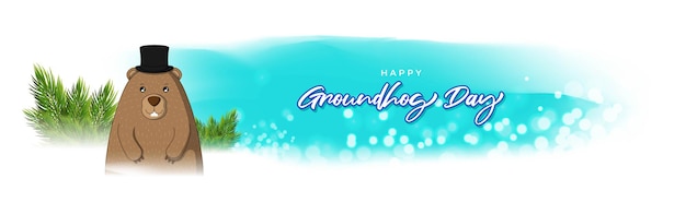 Vector illustration concept of happy groundhog day greeting