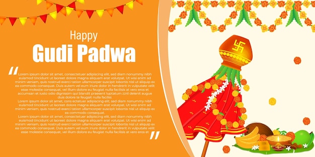 Vector illustration concept of Happy Gudi Padwa greeting