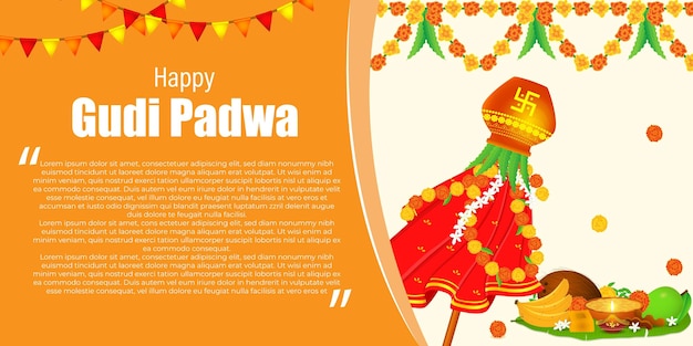 Concetto di illustrazione vettoriale del saluto di happy gudi padwa