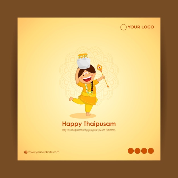 Vector vector illustration concept of happy thaipusam or thaipoosam greeting