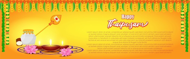 Vector illustration concept of Happy Thaipusam