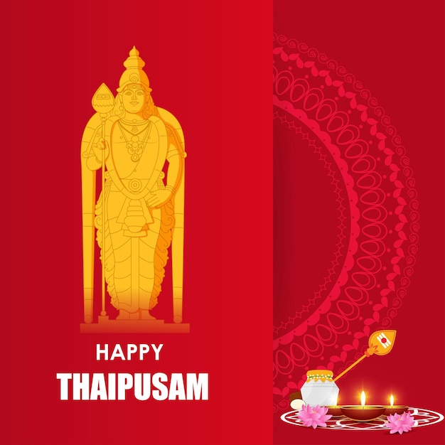 Vector illustration concept of Happy Thaipusam