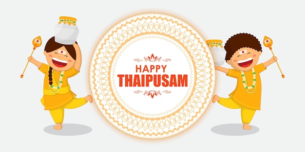 Vector illustration concept of Happy Thaipusam