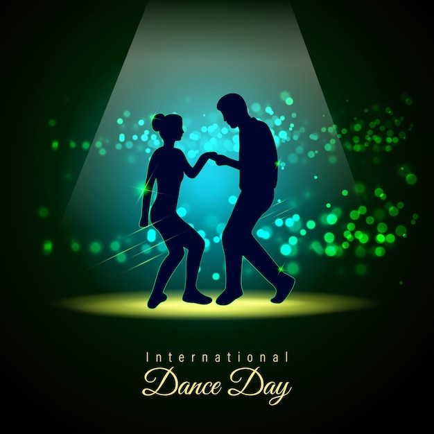 Vector illustration concept of International Dance Day greeting