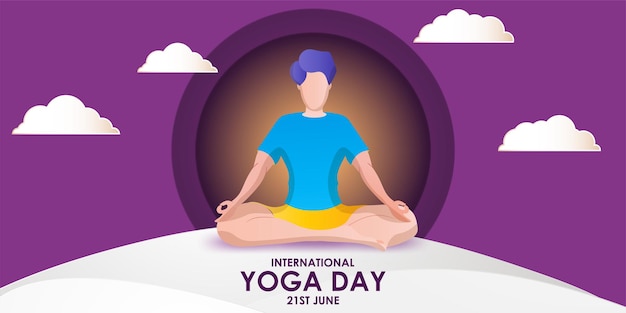 Vector illustration concept of International Yoga Day greeting