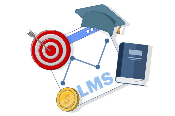 वेक्टर vector illustration of concept of learning management system or lms as online education