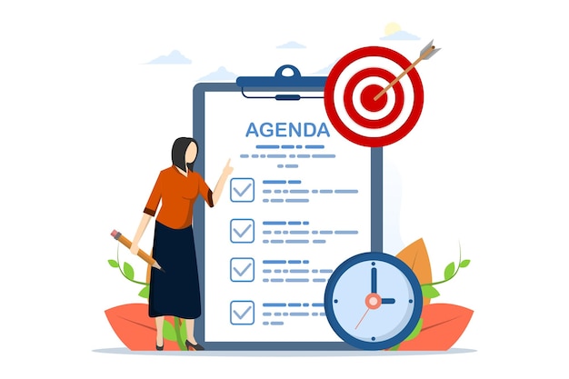 vector illustration of the concept of a meeting agenda or priority of important tasks to be discusse