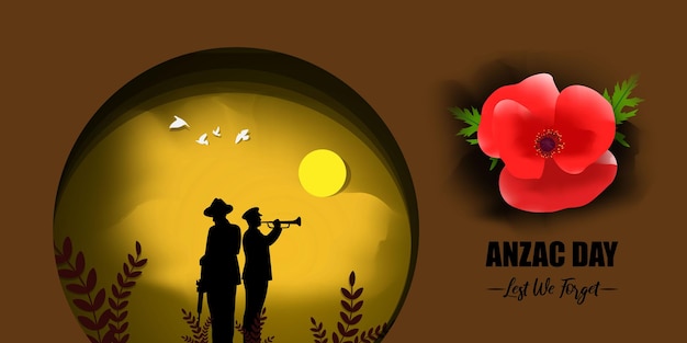 Anzac 데이 배너의 벡터 일러스트 레이 션 개념