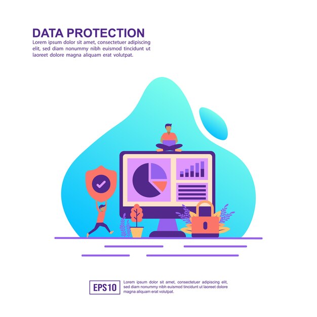 データ保護のベクトル図の概念