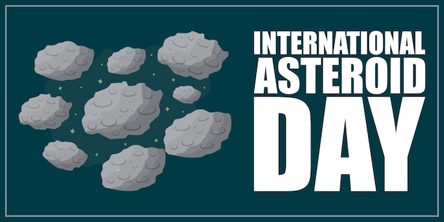 Концепция векторной иллюстрации баннера международного дня астероидов