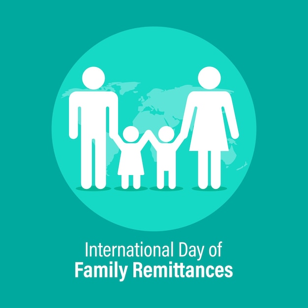 家族送金の国際的な日のバナーのベクトルイラストの概念