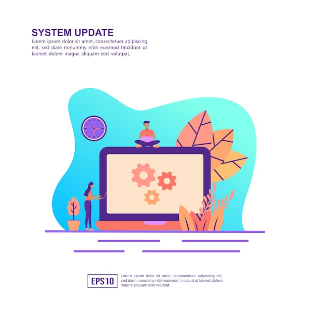 Векторная иллюстрация концепция обновления системы
