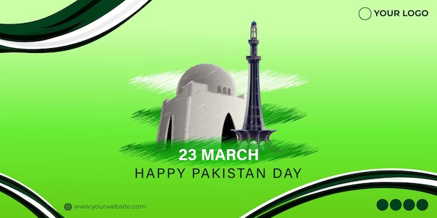 Vector vector illustration concept of pakistan day banner