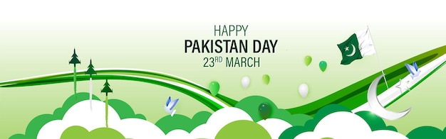 Vector illustration concept of pakistan day banner