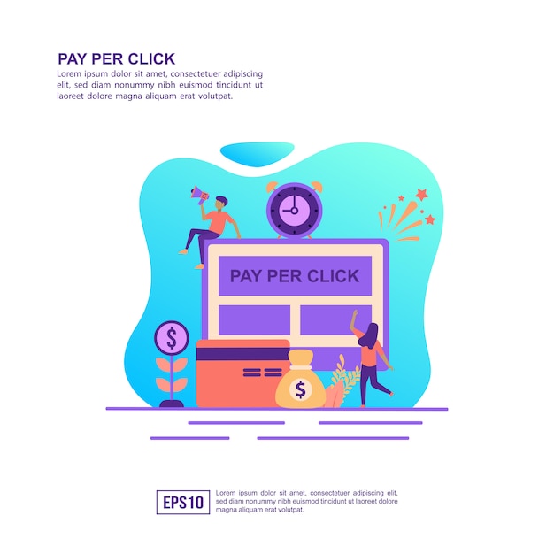 Vector illustration concept of pay per click