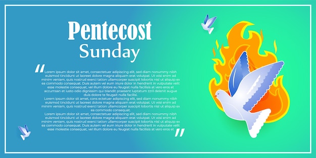 Concetto di illustrazione vettoriale del banner della domenica di pentecoste