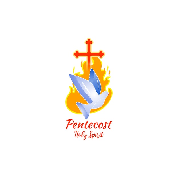 Vector vector illustration concept of pentecost sunday greeting banner