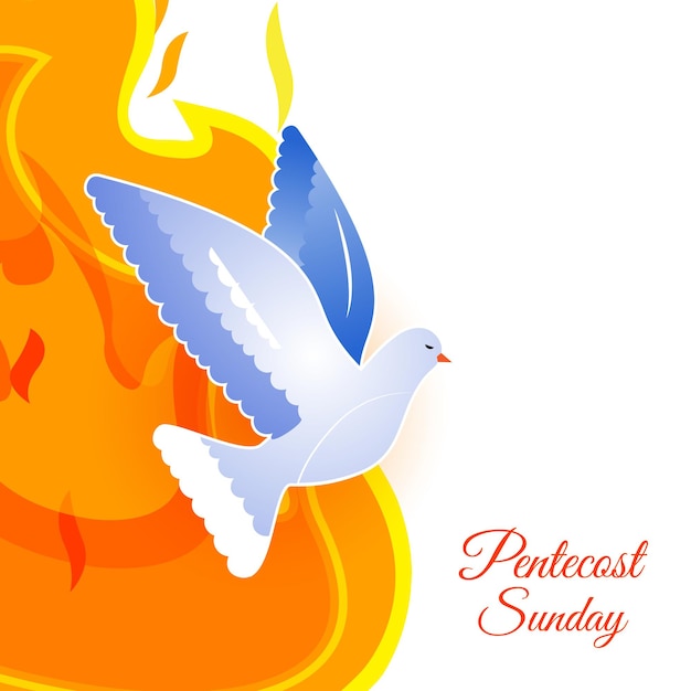 Vector illustration concept of pentecost sunday greeting banner