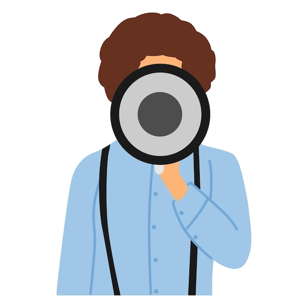 Vector illustration of the concept of a person holding a megaphone