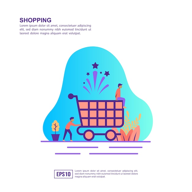 Vector illustration concept of shopping