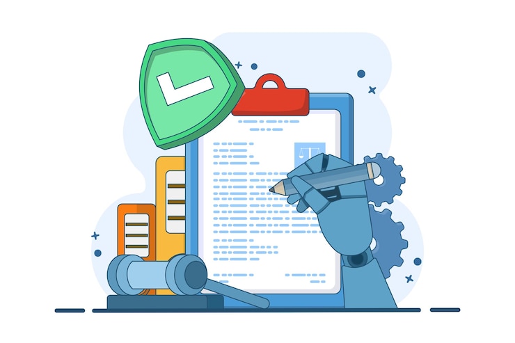 Vector vector illustration concept of signing legal documents or electronic contracts or online agreements