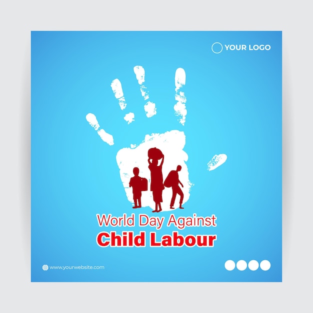 Vector illustration concept of World Day Against Child Labour banner