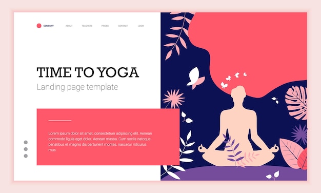 Concetti di illustrazione vettoriale di progettazione di pagine web per yoga