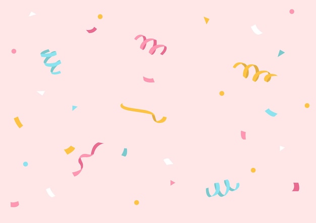 Vector vector illustration of confetti in pastel colors