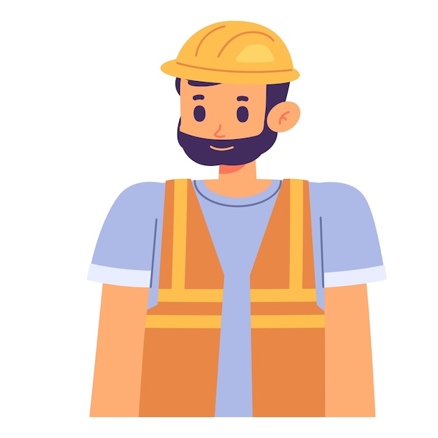 Vector vector illustration of construction worker avatar