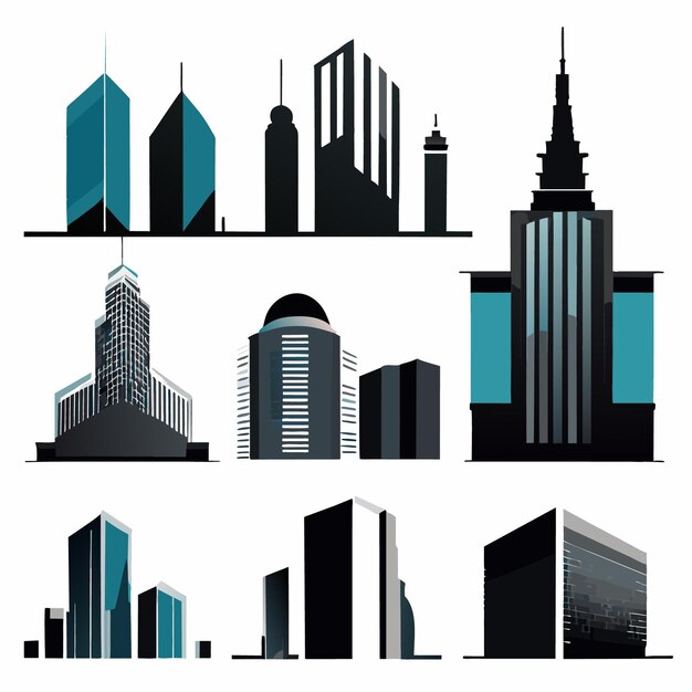 Vector vector illustration of contemporary cityscape