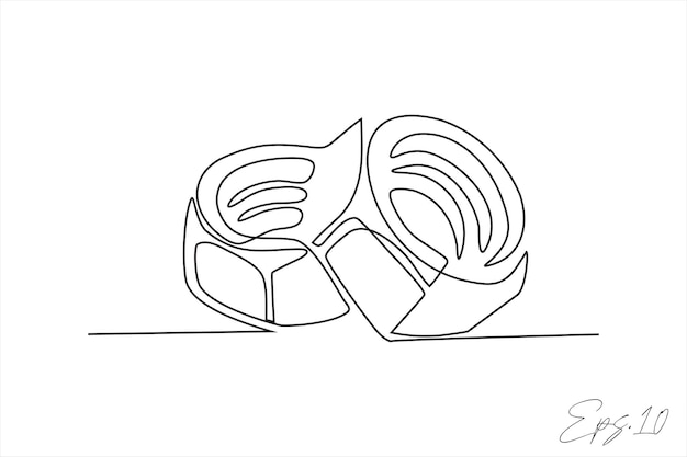 ボルトナットのベクトルイラスト連続線画描画