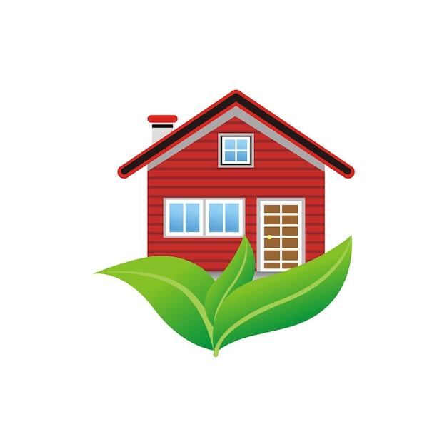 Vector illustration of cool detailed house icon isolated on white background