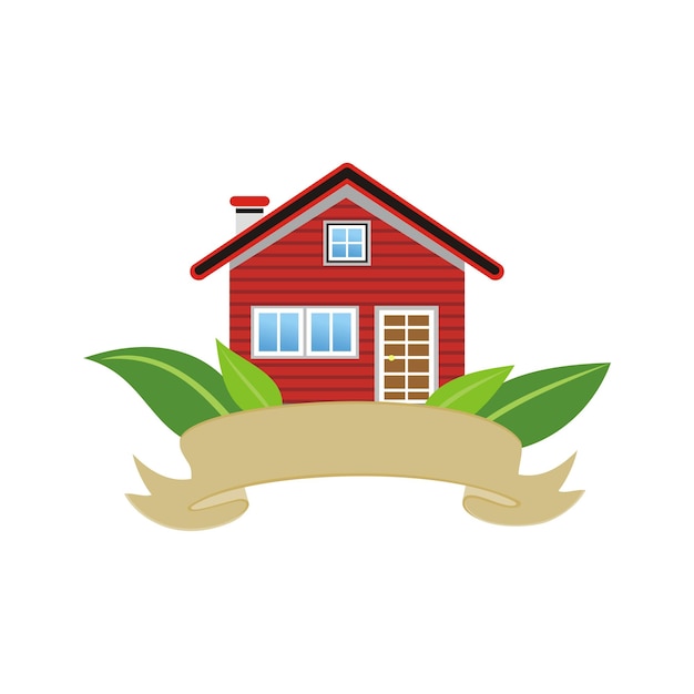 Vector illustration of cool detailed house icon isolated on white background