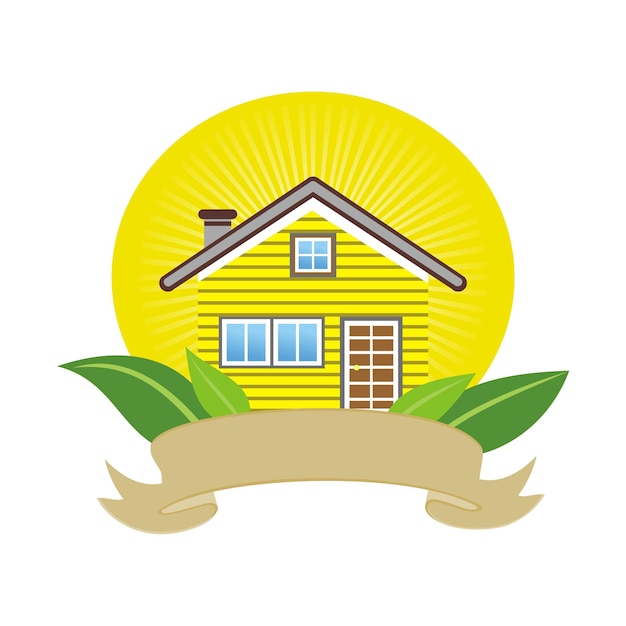 Vector illustration of cool detailed house icon isolated on white background