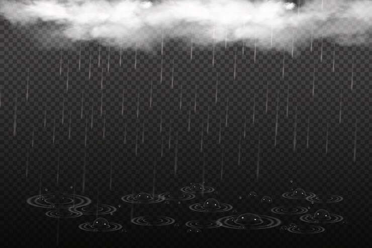 Вектор vector иллюстрация холодной одиночной погоды с облаком и проливным дождем.