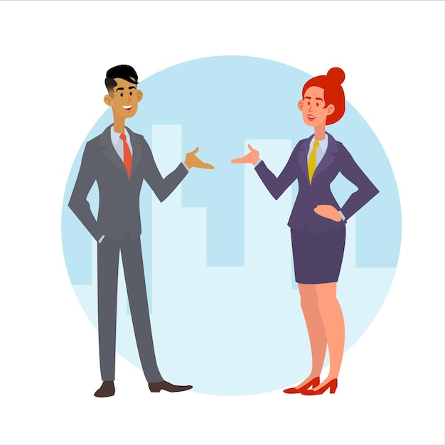 Vector Illustration of Corporate Male and Female Employees