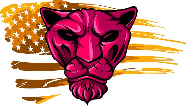 Vector vector illustration of cougar head graphic design