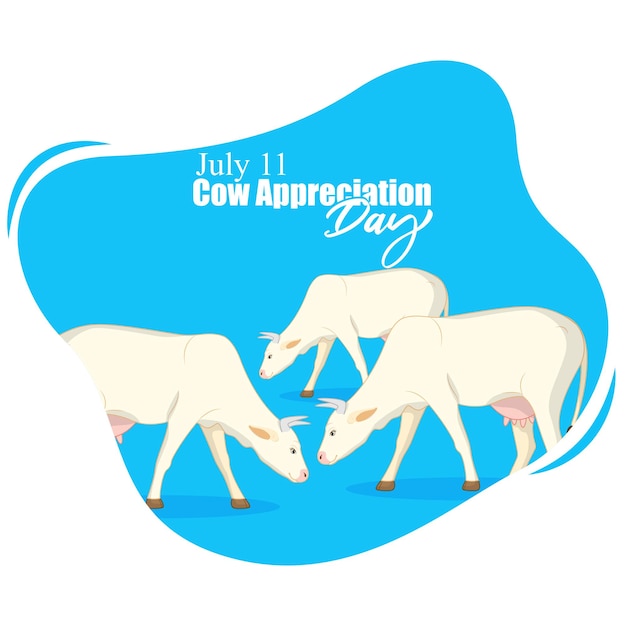 Vector illustration of Cow Appreciation Day social media story feed mockup template