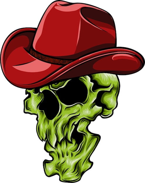 Vector illustration of Cowboy skull design