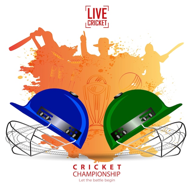 vector illustration of Cricket match.