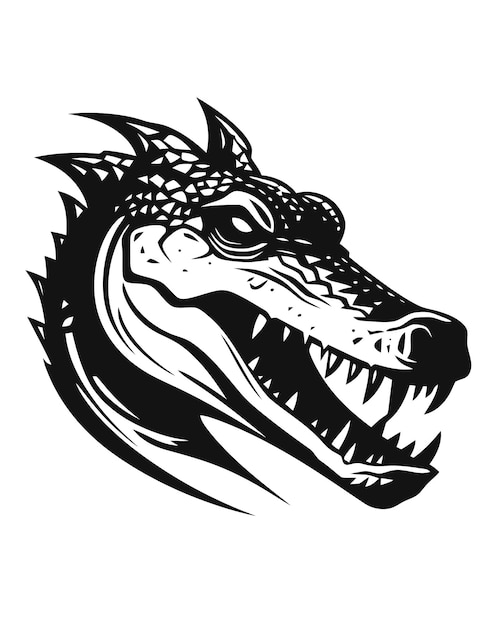 Vector illustration of a crocodile head with sharp teeth.