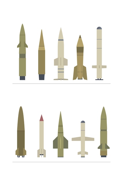 Vector vector illustration of the cruise and ballistic missiles